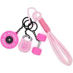 Dumbbell keychain set fitness gym bag charm workout accessory gift for men women